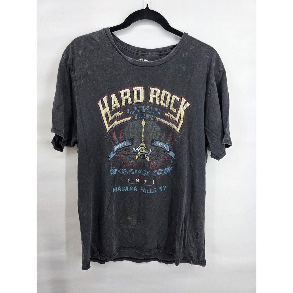 Hard Rock Cafe Niagara Falls World Tour T-Shirt Mens XL Faded Black Graphic Tee